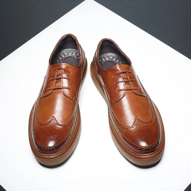 Luxury Brand Men Dress Flats British Style Brogue Shoes Man Vintage Leather Increasing Platform Oxford Shoes
Luxury Brand Men Dress Flats British Style Brogue Shoes Man Vintage Leather Increasing Platform Oxford Shoes