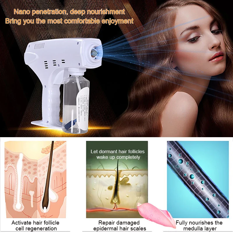 220V Blue Light Nano Steam Gun Wireless Charging Hair Spray Ultra Fine Aerosol Water Mist Trigger Disinfection Sprayer Machine
220V Blue Light Nano Steam Gun Wireless Charging Hair Spray Ultra Fine Aerosol Water Mist Trigger Disinfection Sprayer Machine