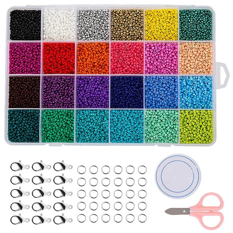 24 Grid Glass Beads 4mm Loose Beads Paint Beads Colorful Millet Beads Set Accessories
24 Grid Glass Beads 4mm Loose Beads Paint Beads Colorful Millet Beads Set Accessories