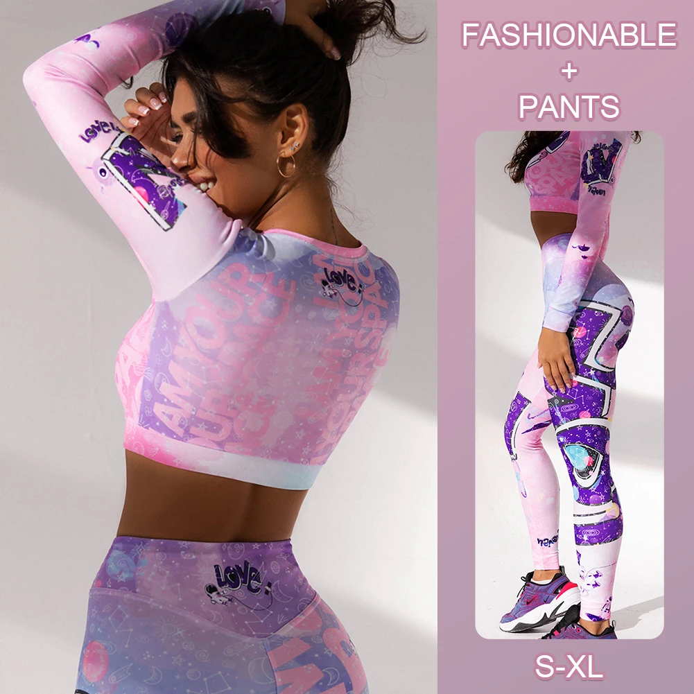 Women Slim Seamless Yoga Set High-Waisted Leggings Long Sleeve Crop Top Fitness Gym Exercise Athletic Workout Leggings 2021 New
Women Slim Seamless Yoga Set High-Waisted Leggings Long Sleeve Crop Top Fitness Gym Exercise Athletic Workout Leggings 2021 New