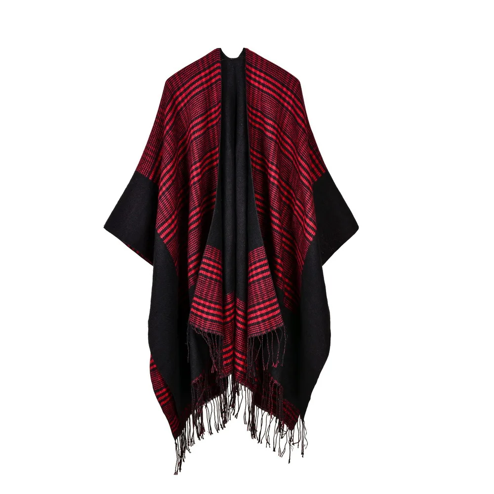 

Female Scarves Blanket Thick Soft Shawls Wraps Winter Scarf Women Imitation Cashmere Warm Pashmina Foulard Plaid Poncho Stole