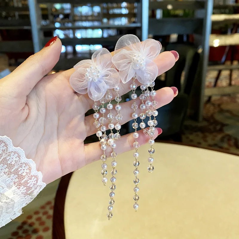 Flower Earrings Female Korean Long Tassel Temperament Wedding Crystal Earrings for Women Ear Jewelry
Flower Earrings Female Korean Long Tassel Temperament Wedding Crystal Earrings for Women Ear Jewelry