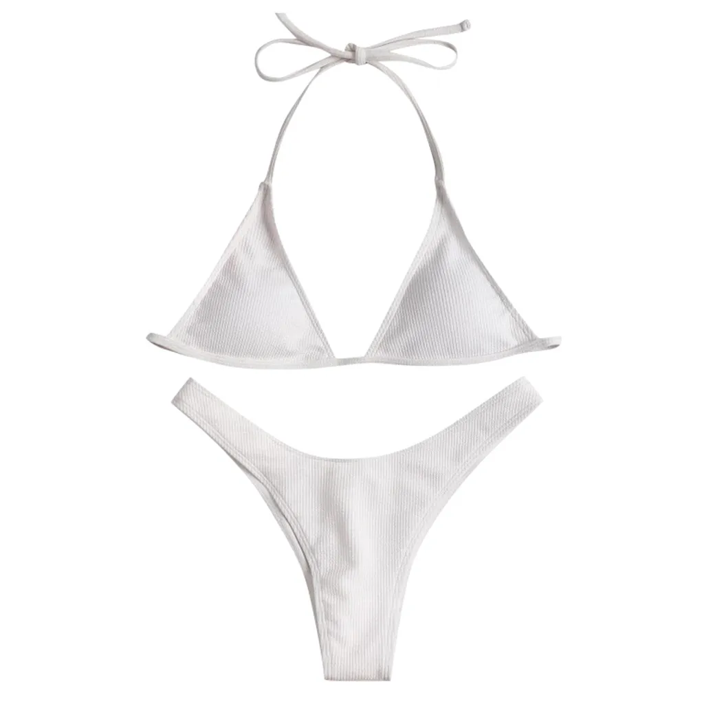#H40 Women Sexy Solid Push Up Bikini Set High Cut Lace Up Halter Bikini Set Two Piece Swimsuit Swimwear Women Trajes De Bano 
#H40 Women Sexy Solid Push Up Bikini Set High Cut Lace Up Halter Bikini Set Two Piece Swimsuit Swimwear Women Trajes De Bano