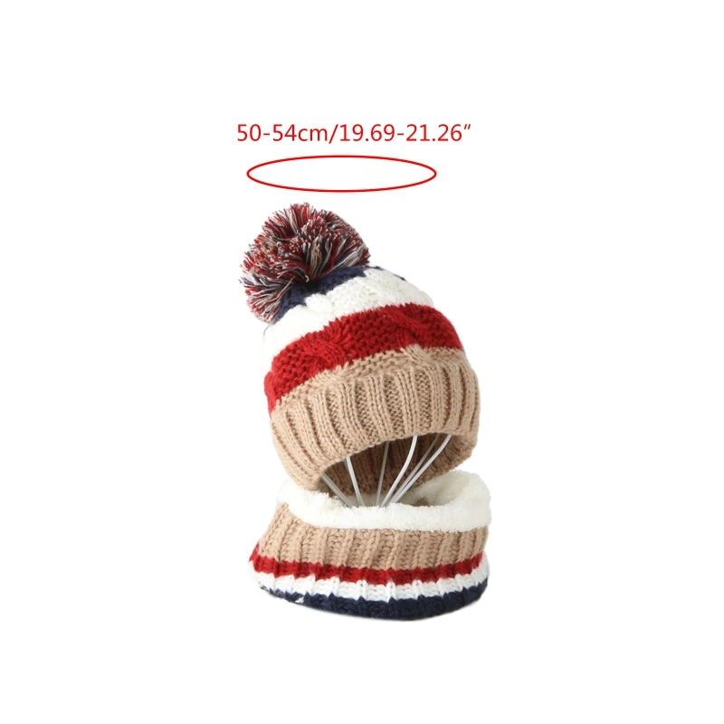 Kids Winter 2Pcs Cable Knit Beanie Hat Scarf Set Cute Pompom Contrast Color Stripes Skull Cap Plush Lined Neck Warmer
Kids Winter 2Pcs Cable Knit Beanie Hat Scarf Set Cute Pompom Contrast Color Stripes Skull Cap Plush Lined Neck Warmer