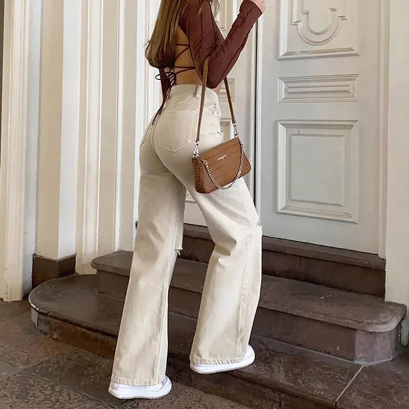 Women's Fashion Jeans 2021 Autumn Casual Wide Leg Pants Loose High Waist Trousers America Vintage Straight Ripped Baggy Pants
Women's Fashion Jeans 2021 Autumn Casual Wide Leg Pants Loose High Waist Trousers America Vintage Straight Ripped Baggy Pants