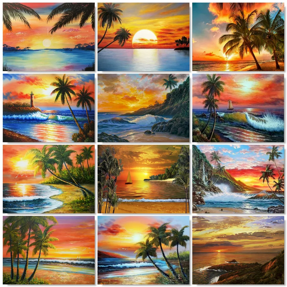 HUACAN Picture By Numbers Seaside Landscape HandPainted Wall Art Unique Gift DIY Frame Painting By Number Sunset For Living Room
HUACAN Picture By Numbers Seaside Landscape HandPainted Wall Art Unique Gift DIY Frame Painting By Number Sunset For Living Room