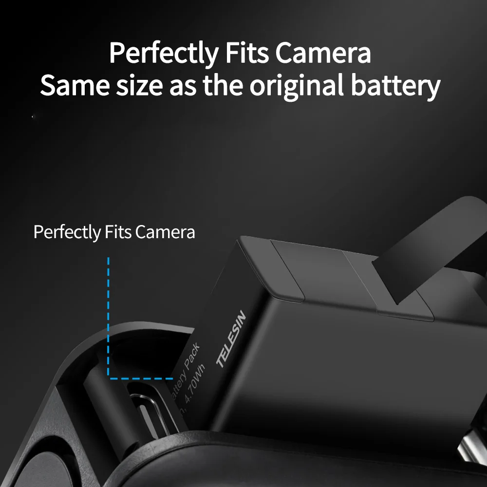 Аккумулятор TELESIN 3 для GoPro Hero 8 7 6 5 оригинальный сменный аккумулятор 85 В 1200 мАч