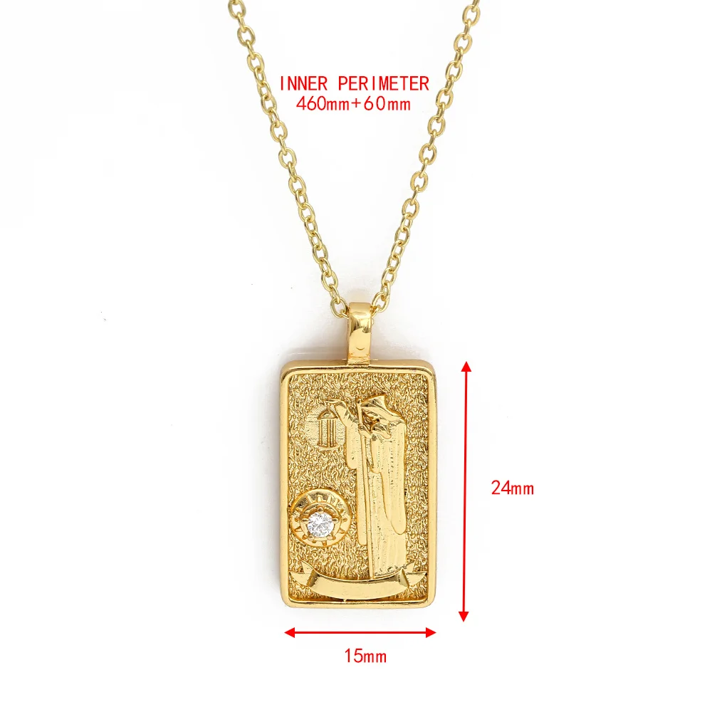 Square Amulet Pendant Tarot Cards Vintage Necklace Women's Jewelry Gift Gold Plated Collar For Female Chain Zodiac Moon Sun Love
Square Amulet Pendant Tarot Cards Vintage Necklace Women's Jewelry Gift Gold Plated Collar For Female Chain Zodiac Moon Sun Love