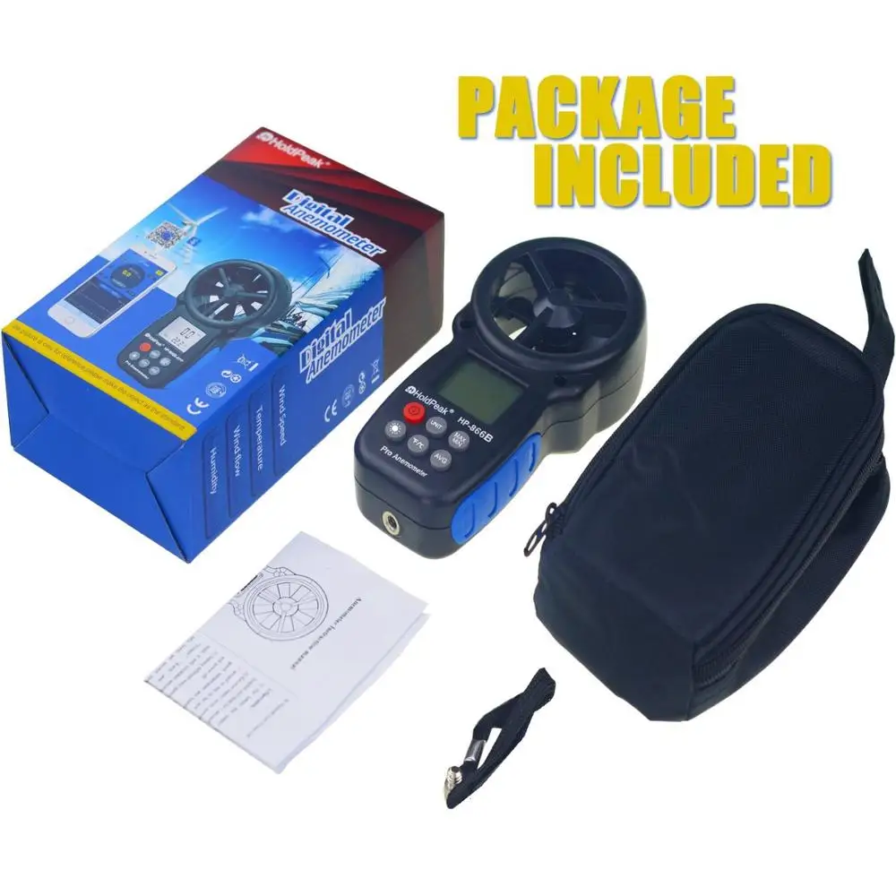 HoldPeak HP-866B Anemometro Digital Anemometer Wind Speed Measurement Wind Device Handheld with Carry Bag
HoldPeak HP-866B Anemometro Digital Anemometer Wind Speed Measurement Wind Device Handheld with Carry Bag