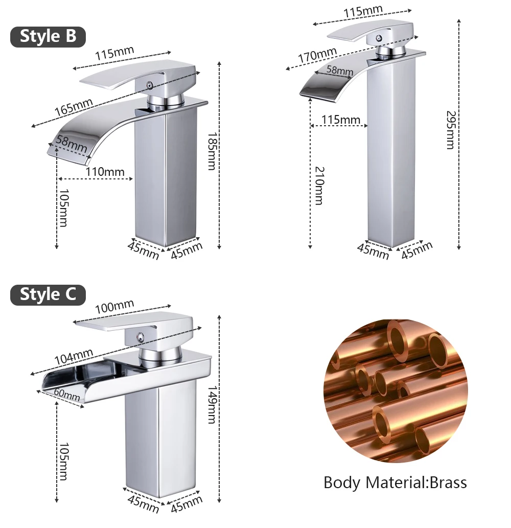Basin Bathroom Faucet Brass Sink Bathroom Mixer Tap Waterfall Bthroom Faucet Hot Cold Tap Mixer Chrome for Faucet Sink 
Basin Bathroom Faucet Brass Sink Bathroom Mixer Tap Waterfall Bthroom Faucet Hot Cold Tap Mixer Chrome for Faucet Sink