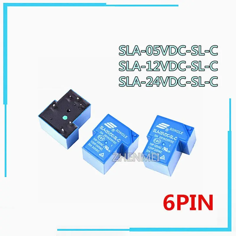 10 шт. новое реле SLA 12VDC SLA12VDCSLC 5 В 30 А 250 переменного тока 6pin с разъемом на А|Реле| |
