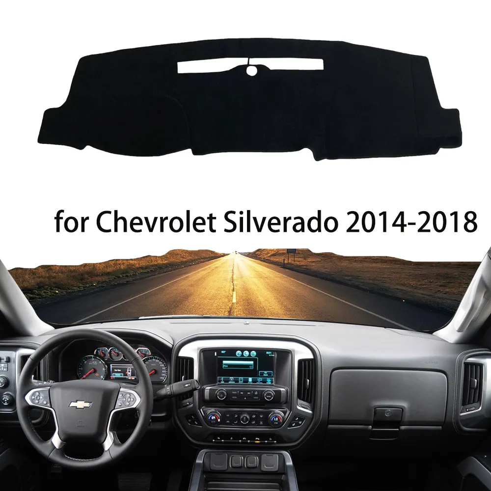 Dashboard Mat Dash Cover Protection Carpet Sunshield Anti-slip Cushion Dashmat Visor Parasol for Chevrolet Silverado 2014-2018
Dashboard Mat Dash Cover Protection Carpet Sunshield Anti-slip Cushion Dashmat Visor Parasol for Chevrolet Silverado 2014-2018