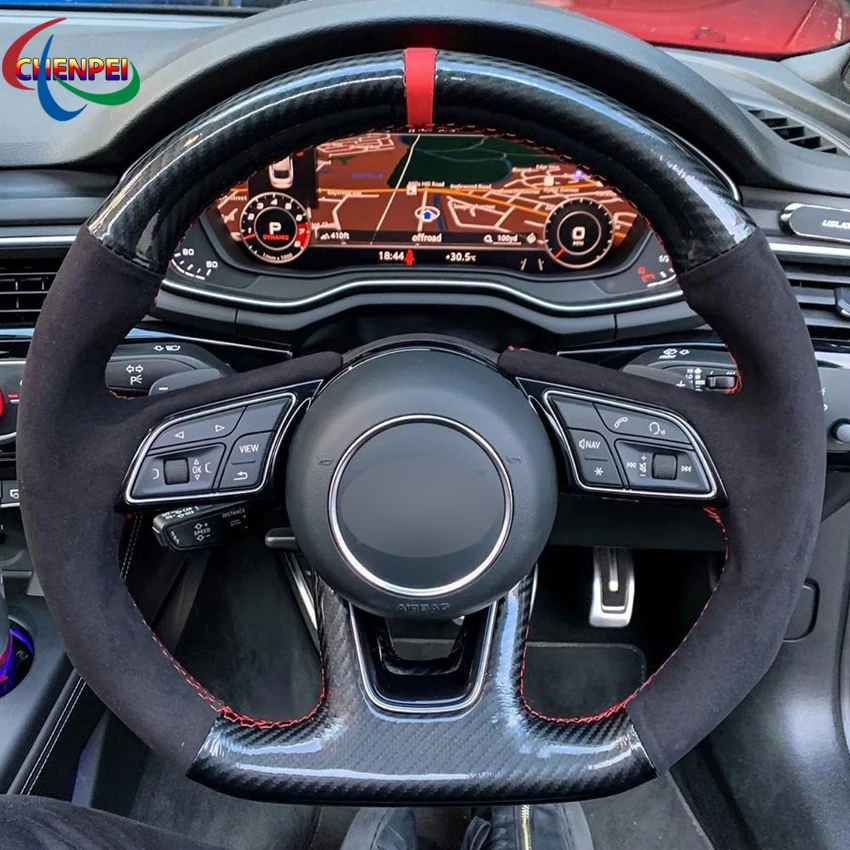 DIY Carbon Fiber Black Suede Car Steering Wheel Cover For Audi A1 SQ2 2018 2019 A3 S3 Q2 2016-2019 RS3 2017-2019 Car Accessories
DIY Carbon Fiber Black Suede Car Steering Wheel Cover For Audi A1 SQ2 2018 2019 A3 S3 Q2 2016-2019 RS3 2017-2019 Car Accessories