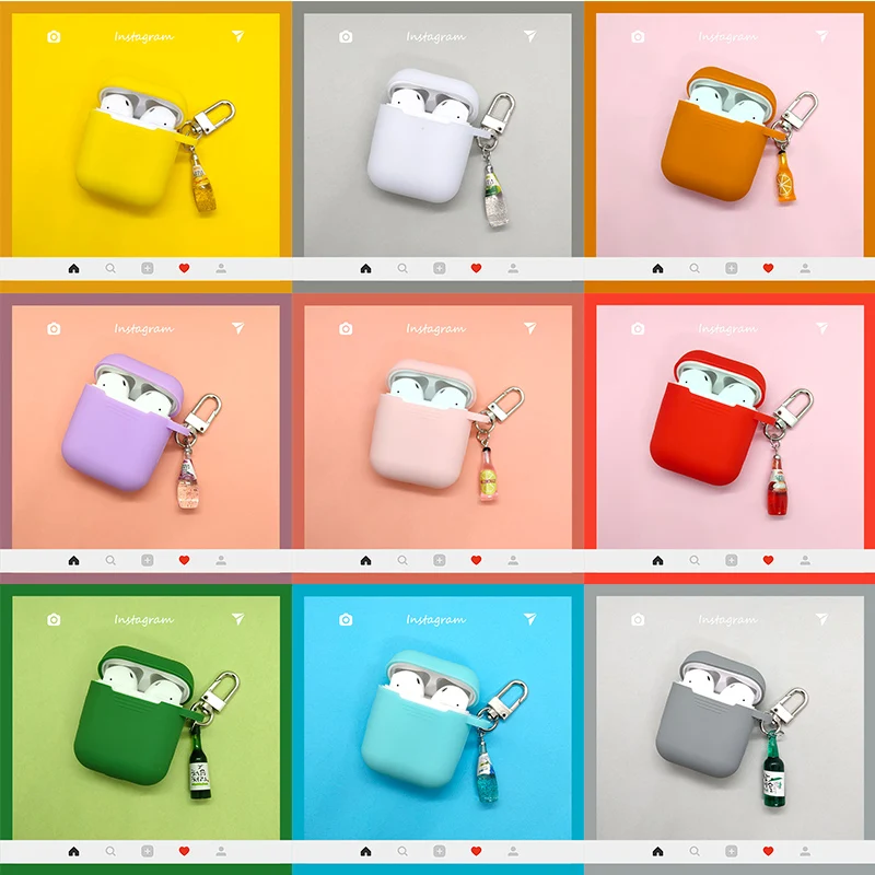 Силиконовый чехол для наушников AirPods защитный Apple Airpods 1 2|Аксессуары наушников| |