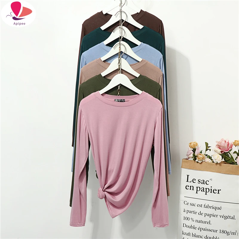 Spring Autumn Modal Bottoming Shirt Women's Plus Size Long-Sleeve T Shirt Slim Fit O Neck Solid Color Thin Tops Tees T-shirts
Spring Autumn Modal Bottoming Shirt Women's Plus Size Long-Sleeve T Shirt Slim Fit O Neck Solid Color Thin Tops Tees T-shirts