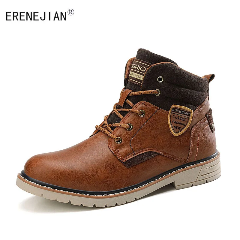 ERENEJIAN Men's Fashion Ankle Martin Boots Faux Leather Outdoor Hiking Botas Non-Slip Waterproof Motorcycle Shoes Footwear
ERENEJIAN Men's Fashion Ankle Martin Boots Faux Leather Outdoor Hiking Botas Non-Slip Waterproof Motorcycle Shoes Footwear