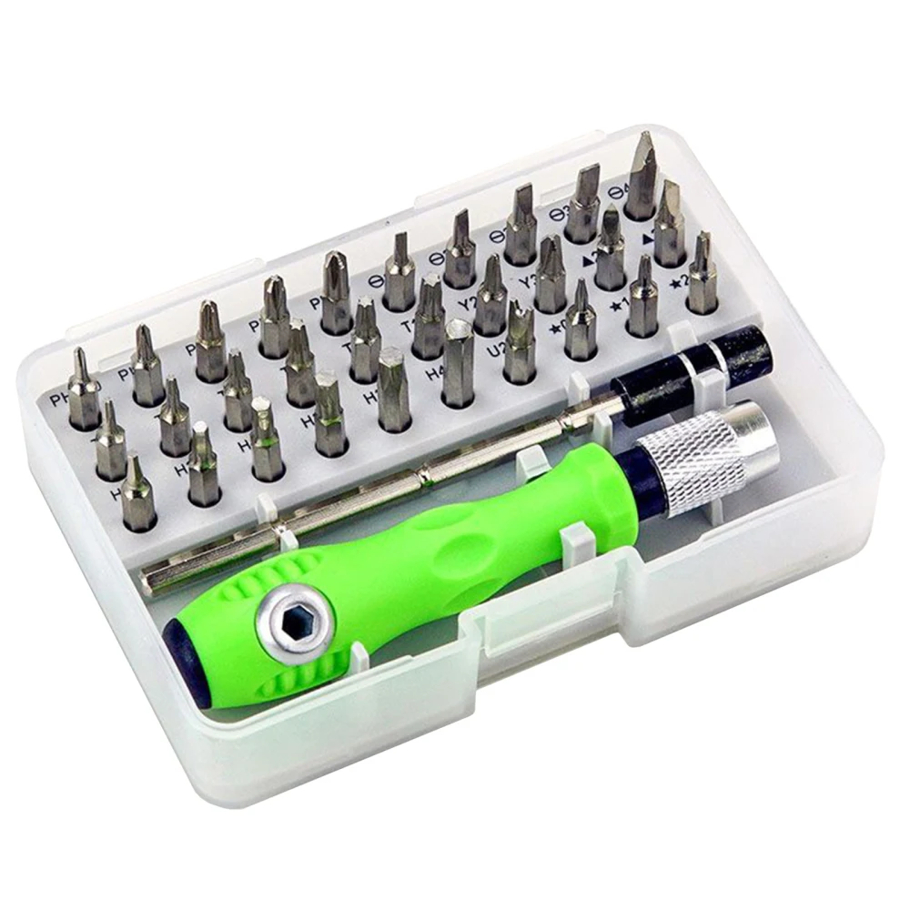 Precision Screwdriver Set Of 32 In 1 Multifunction Mini Screwdriver Set Phone Mob Repair Hand Tool Accessories (Color : Green)
Precision Screwdriver Set Of 32 In 1 Multifunction Mini Screwdriver Set Phone Mob Repair Hand Tool Accessories (Color : Green)