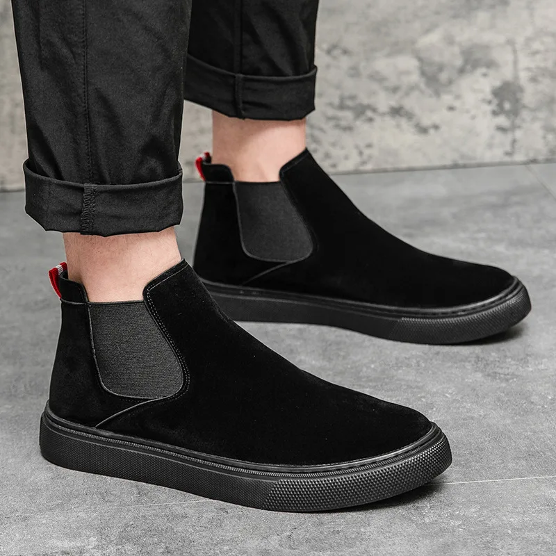 New Arrival Autumn Winter Men Casual Leather Boots Slip On Black Suede Leather Round Toe Men Trend Footwear
New Arrival Autumn Winter Men Casual Leather Boots Slip On Black Suede Leather Round Toe Men Trend Footwear