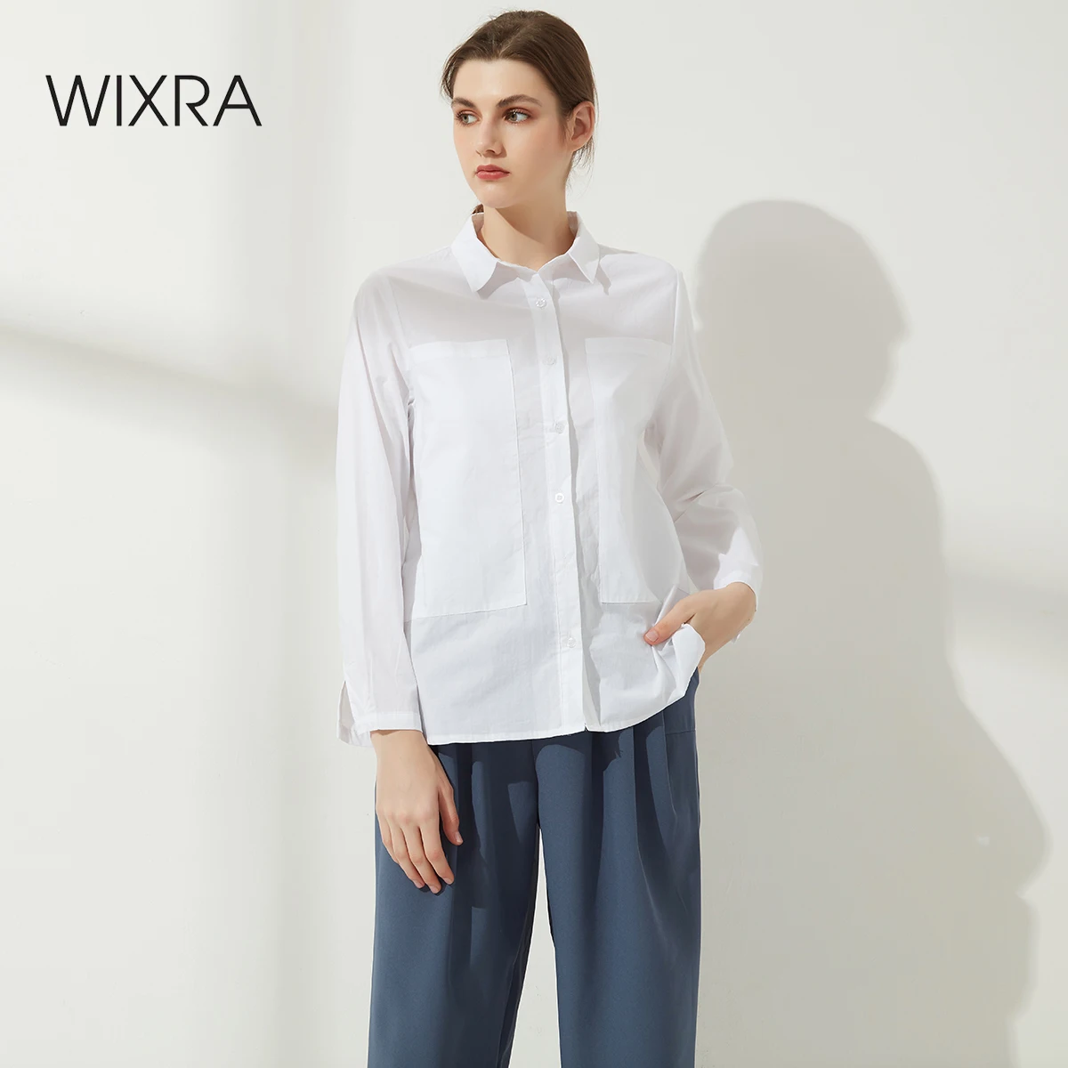 Wixra Womens Polo Single Breasted Button Long Sleeve Blouse Solid Pocket Loose Ladies New Spring Stylish Casual Basic Tops
Wixra Womens Polo Single Breasted Button Long Sleeve Blouse Solid Pocket Loose Ladies New Spring Stylish Casual Basic Tops