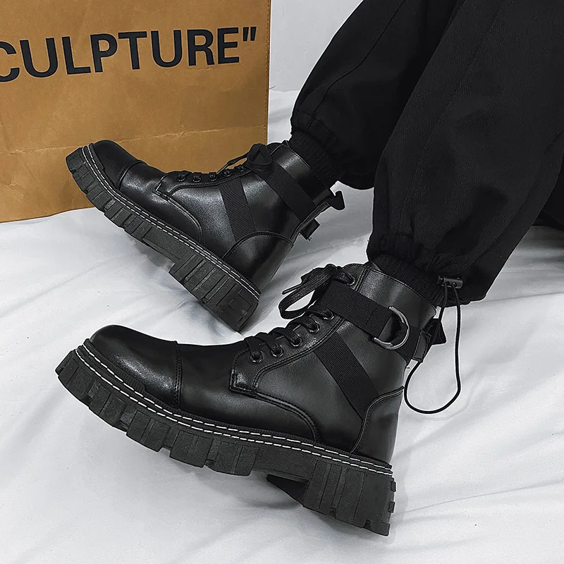 Fashion Martin Boots Men Round Toe Lace Up Ankle Boots Hard-wearing Shoes for Man Waterproof Rubber Booties Black Boot
Fashion Martin Boots Men Round Toe Lace Up Ankle Boots Hard-wearing Shoes for Man Waterproof Rubber Booties Black Boot
