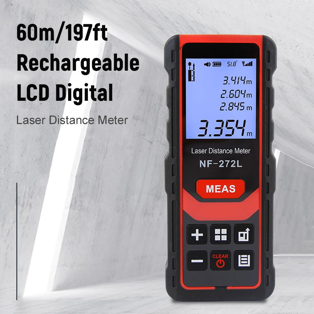 80m/262ft Rechargeable Laser Distance Meter Distance Finder High Precision Laser Distance Measure Tool Digital LCD Range Finder
80m/262ft Rechargeable Laser Distance Meter Distance Finder High Precision Laser Distance Measure Tool Digital LCD Range Finder