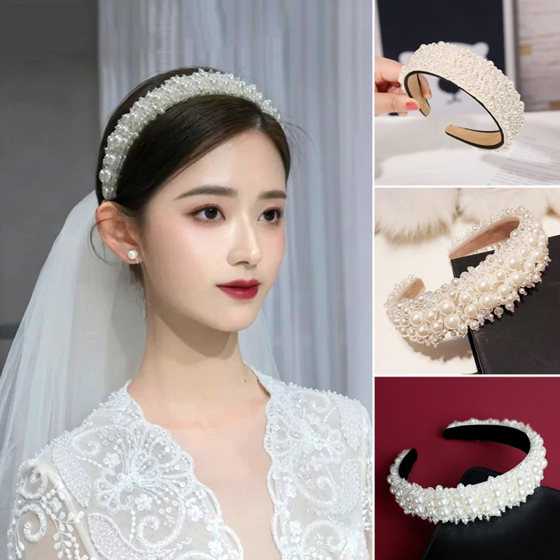 Bridal Pearl Headband Broadside Fashion Thicken Wide Hair Ties Bangs Holder Hair Accessories for Women and Girls LXH
Bridal Pearl Headband Broadside Fashion Thicken Wide Hair Ties Bangs Holder Hair Accessories for Women and Girls LXH