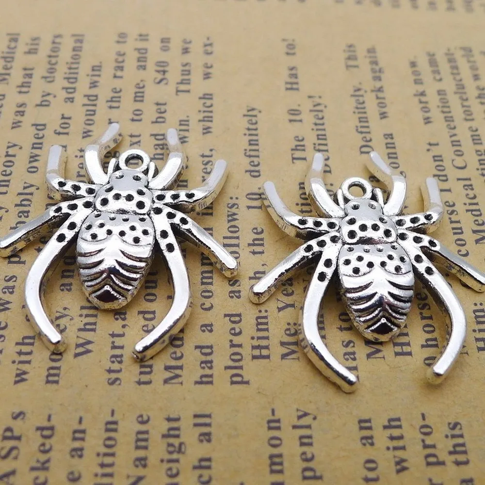 70pcs Spider Charms 25mm x 29mm DIY Jewelry Making Pendant antique silver color
70pcs Spider Charms 25mm x 29mm DIY Jewelry Making Pendant antique silver color