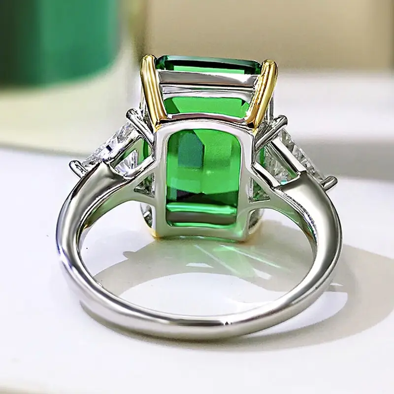 Jazaz 100% 925 Sterling Silver Sparkling Emerald Cut Green Zircon Wedding Ring For Women High Carbon Diamond Fine Jewlry B01394
Jazaz 100% 925 Sterling Silver Sparkling Emerald Cut Green Zircon Wedding Ring For Women High Carbon Diamond Fine Jewlry B01394