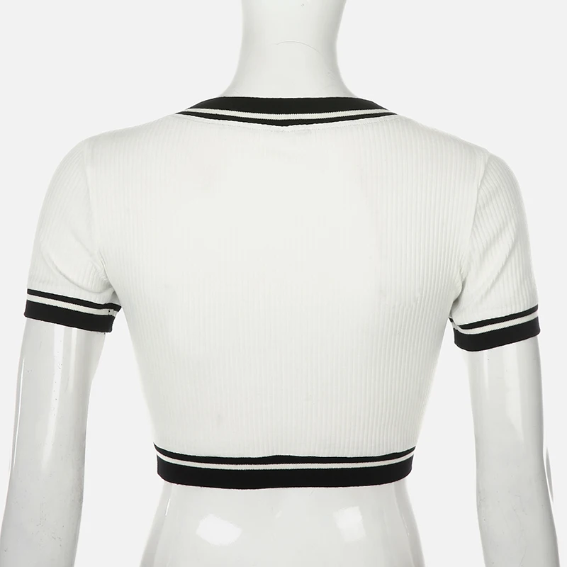 Korean Casual V-neck Slim Threaded Short Navel Half Sleeve T-shirt Summer Patchwork Women's Slim and Thin All-match Top T-shirt
Korean Casual V-neck Slim Threaded Short Navel Half Sleeve T-shirt Summer Patchwork Women's Slim and Thin All-match Top T-shirt