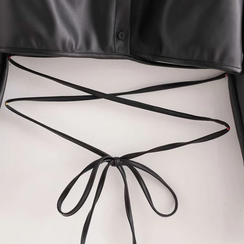 Vogue Sexy Woman Black Lace Up Leather Short Jackets Tide Spring Fashion Ladies Soft PU Outerwear Girls Casual Streetwear Coats
Vogue Sexy Woman Black Lace Up Leather Short Jackets Tide Spring Fashion Ladies Soft PU Outerwear Girls Casual Streetwear Coats