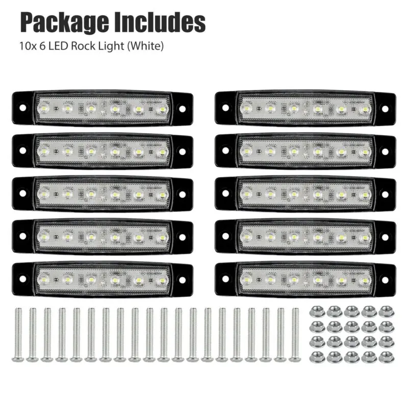 10PCS White Marine Boats LED Cabin Courtesy Lights Deck Stair Stern Transom Light ABS Plastic Case 6 LED Rock Light
10PCS White Marine Boats LED Cabin Courtesy Lights Deck Stair Stern Transom Light ABS Plastic Case 6 LED Rock Light