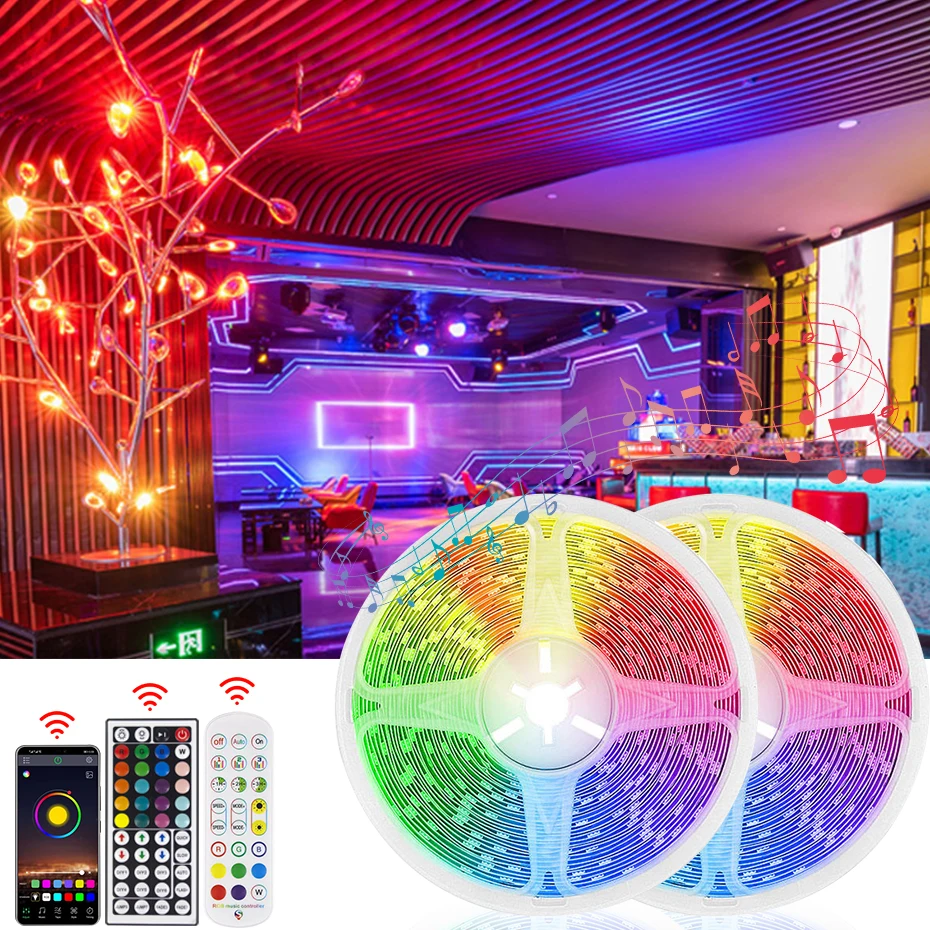 Remote Control/Bluetooth/Tuya Wifi LED Strip Lights 12V 5M 10M RGB 5050 SMD Flexible Ribbon RGB LED Light Diode Tape Decoration
Remote Control/Bluetooth/Tuya Wifi LED Strip Lights 12V 5M 10M RGB 5050 SMD Flexible Ribbon RGB LED Light Diode Tape Decoration