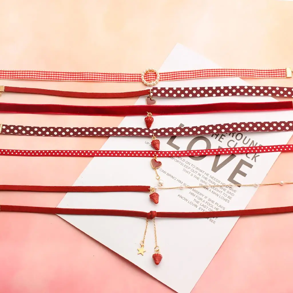 1 Piece Velvet Choker Necklace Wine Red Strawberry Fruit Pentagram Star Multilayer Fashion Sexy Chain Women Girl Jewelry Gifts
1 Piece Velvet Choker Necklace Wine Red Strawberry Fruit Pentagram Star Multilayer Fashion Sexy Chain Women Girl Jewelry Gifts