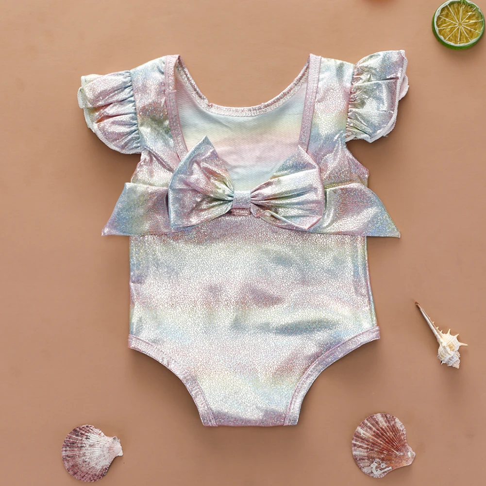 Girls Baby Rompers Summer Fly Sleeve Leisure Ruffle Solid Silver Shiny Bowknot Splicing Jumpsuit Daily One Piece 0-24M 
Girls Baby Rompers Summer Fly Sleeve Leisure Ruffle Solid Silver Shiny Bowknot Splicing Jumpsuit Daily One Piece 0-24M