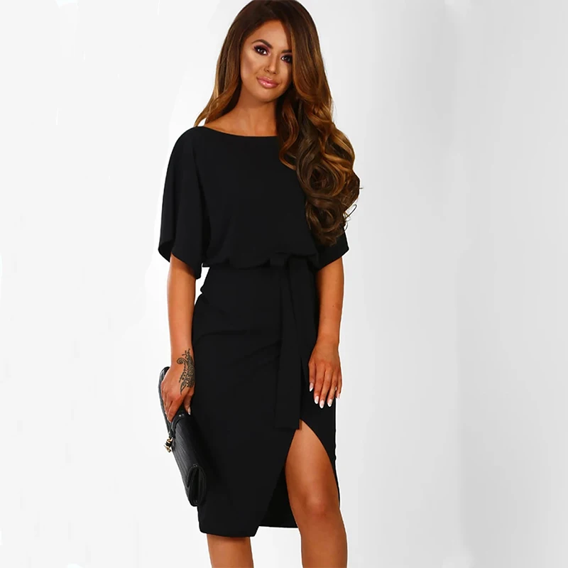Sexy Summer Clothes for Women Side Split Fashion A-Line Elegant Batwing Sleeve Ladies Dresses Sheath Bodycon Midi Dress
Sexy Summer Clothes for Women Side Split Fashion A-Line Elegant Batwing Sleeve Ladies Dresses Sheath Bodycon Midi Dress