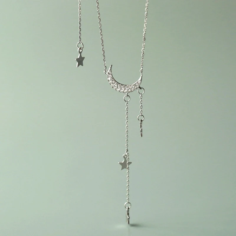 Vintage Elegant S925 Silver Moon Star Pendant Necklace for Women High Quality Charming Temperament Jewelry Chain AAA Zircon Gift
Vintage Elegant S925 Silver Moon Star Pendant Necklace for Women High Quality Charming Temperament Jewelry Chain AAA Zircon Gift