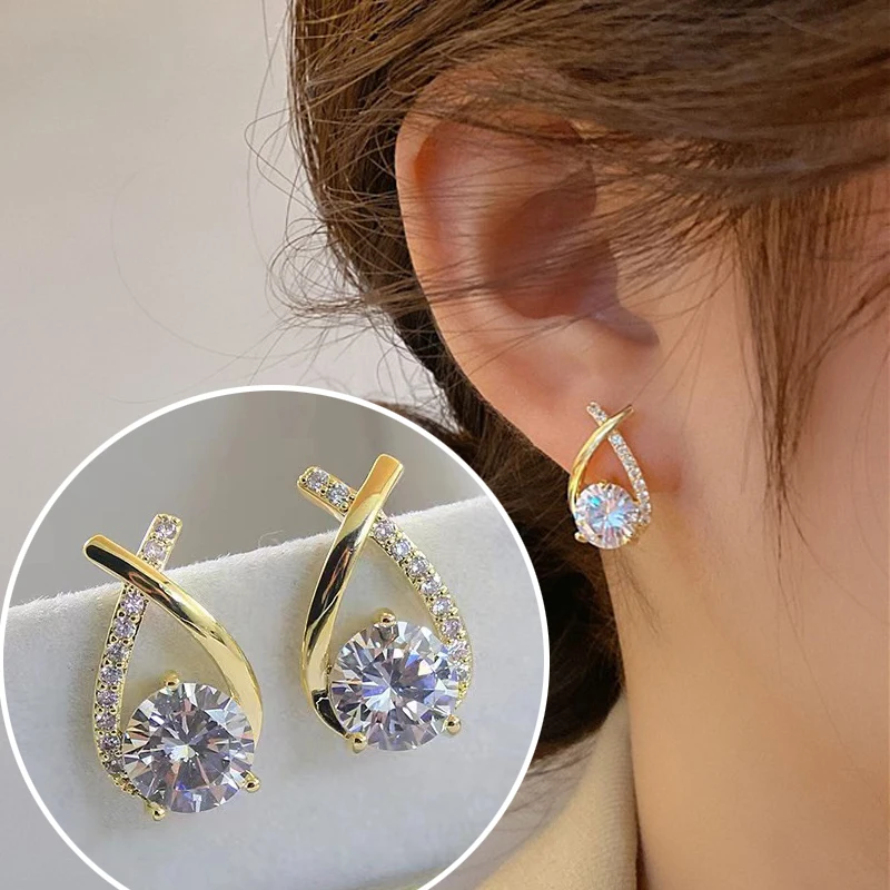 New Design Zircon Cross X-shaped Earrings For Women Elegant Accessories Korean Fashion Jewelry Party Girls
New Design Zircon Cross X-shaped Earrings For Women Elegant Accessories Korean Fashion Jewelry Party Girls