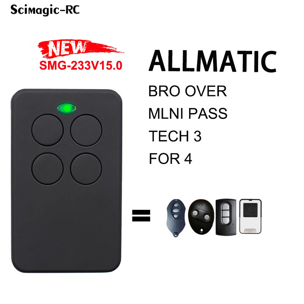 ALLMATIC Клонирует несколько моделей BRO OVER/MLNI PASS/TECH 3/для 4-дверного пульта дистанционного управления
ALLMATIC Клонирует несколько моделей BRO OVER/MLNI PASS/TECH 3/для 4-дверного пульта дистанционного управления