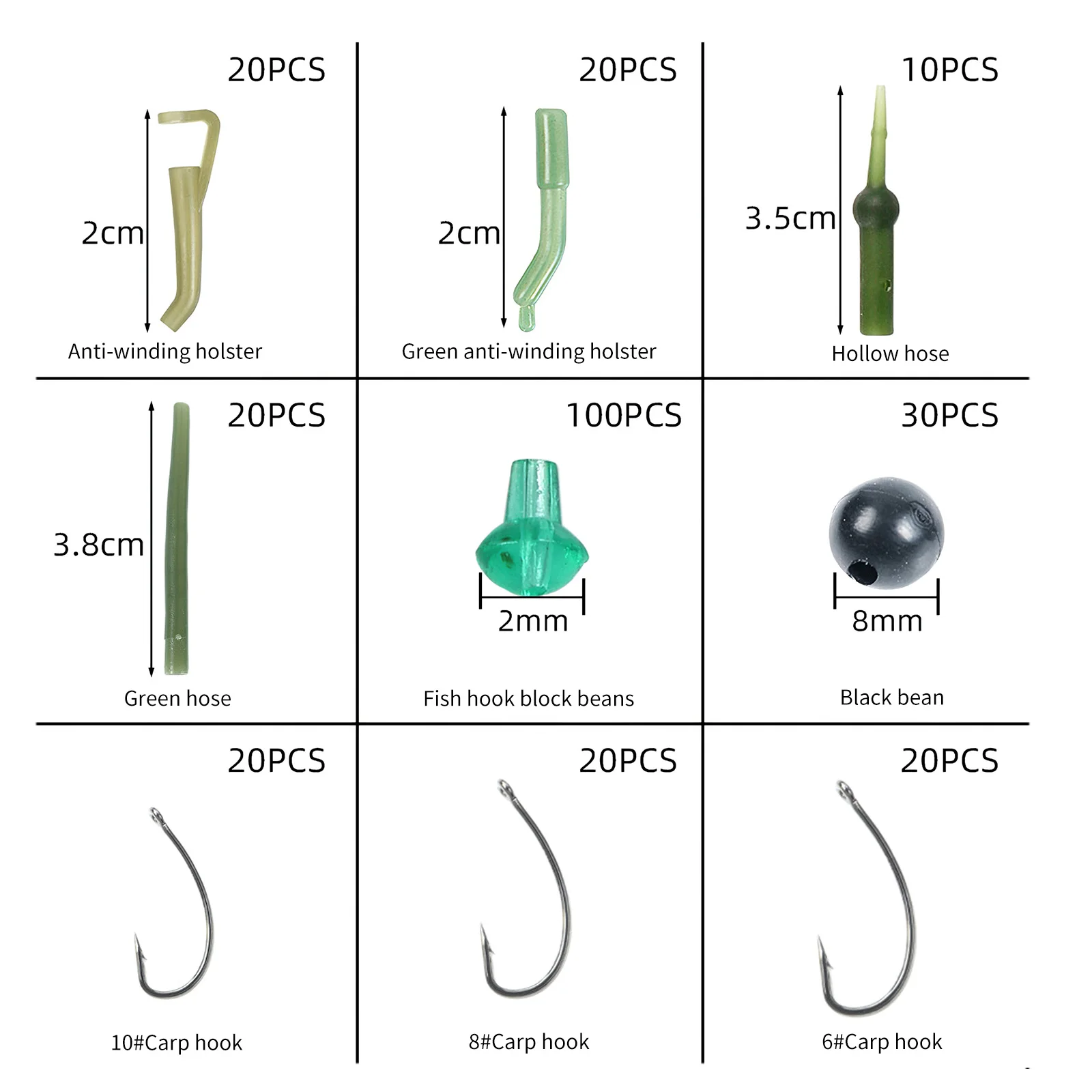 420Pcs/Box Carp Fishing Tackle Kit Including Swivels Hooks Anti Tangle Sleeves Hook Stop Beads Boilie Bait Screw Accessories
420Pcs/Box Carp Fishing Tackle Kit Including Swivels Hooks Anti Tangle Sleeves Hook Stop Beads Boilie Bait Screw Accessories