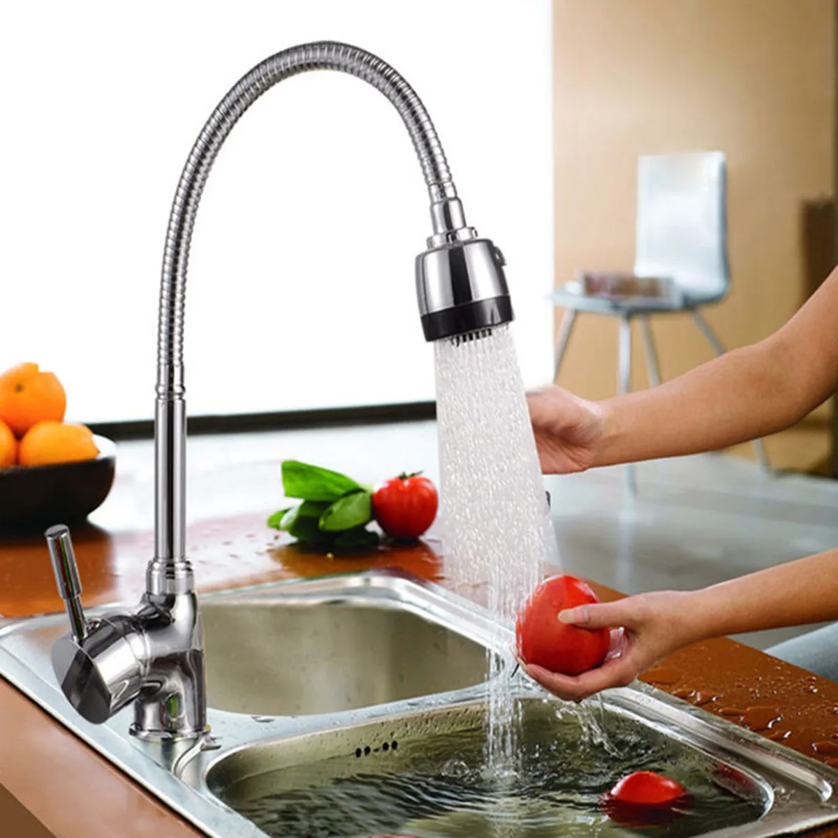 Kitchen 360Degree Rotatable Spout Single Handle Sink Basin Faucet Adjustable Solid Brass Pull Down Spray Mixer Tap Deck Mounted
Kitchen 360Degree Rotatable Spout Single Handle Sink Basin Faucet Adjustable Solid Brass Pull Down Spray Mixer Tap Deck Mounted