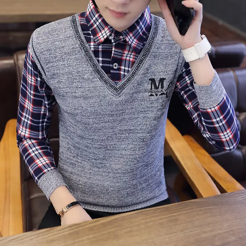 Cotton Spring Autumn Shirt Collar Men's Autumn Long Sleeve T-shirt Trend Wear Autumn T Shirt False Two - Piece Autumn Tops
Cotton Spring Autumn Shirt Collar Men's Autumn Long Sleeve T-shirt Trend Wear Autumn T Shirt False Two - Piece Autumn Tops