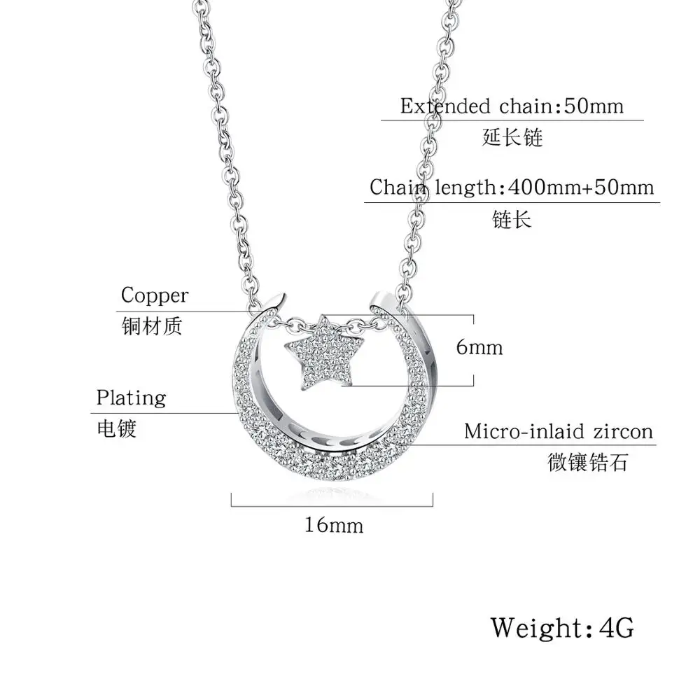 OPK Korean version of simple students fresh copper-plated pendant Star Moon Necklace female clavicle chain, a three-belt
OPK Korean version of simple students fresh copper-plated pendant Star Moon Necklace female clavicle chain, a three-belt
