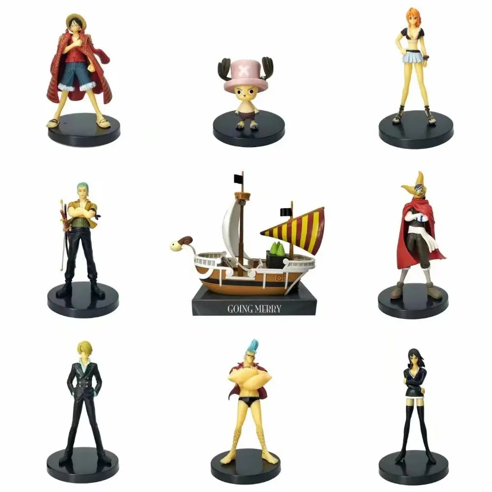 Anime One Piece Going Merry Luffy Zoro Chopper Nami Robin Sanji Usopp Franky PVC Action Figure Collectible Model Toys Doll 9PCS
Anime One Piece Going Merry Luffy Zoro Chopper Nami Robin Sanji Usopp Franky PVC Action Figure Collectible Model Toys Doll 9PCS