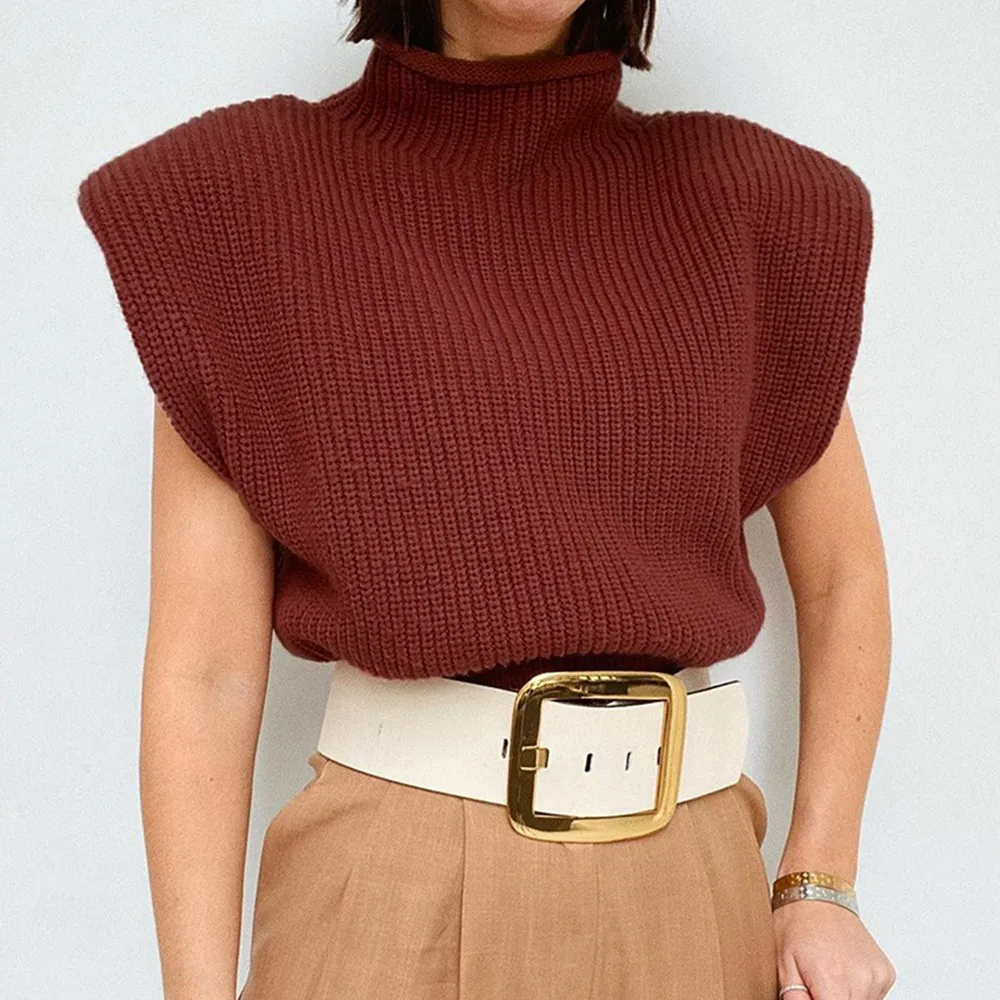 Women Sexy Temperament High-neck Short-sleeved Sweater Top Women Outwear Casual Colorful Waistcoats Womens Sleeveless
Women Sexy Temperament High-neck Short-sleeved Sweater Top Women Outwear Casual Colorful Waistcoats Womens Sleeveless