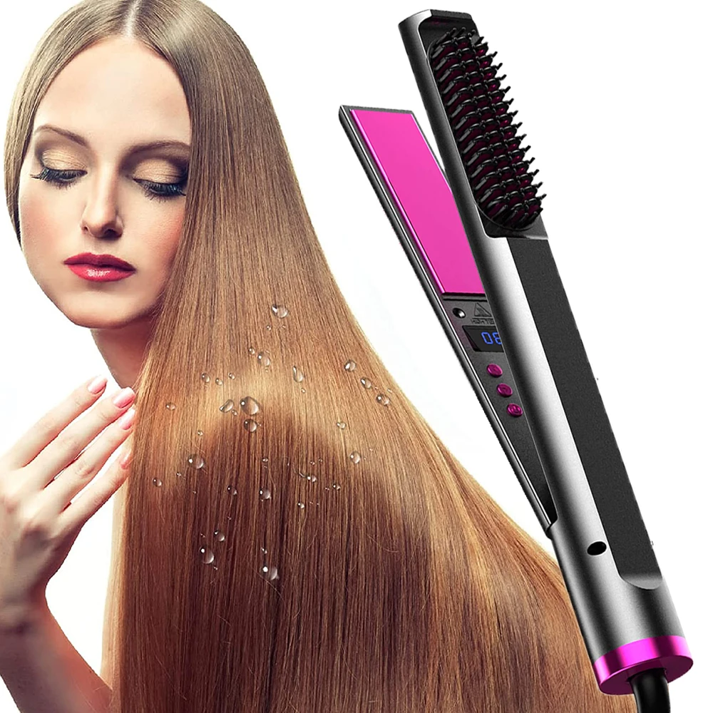Electric Hair Straightening Iron Hair Curler Comb LED Display 12 Gears Temperature Straigtening Styling Brush
Electric Hair Straightening Iron Hair Curler Comb LED Display 12 Gears Temperature Straigtening Styling Brush