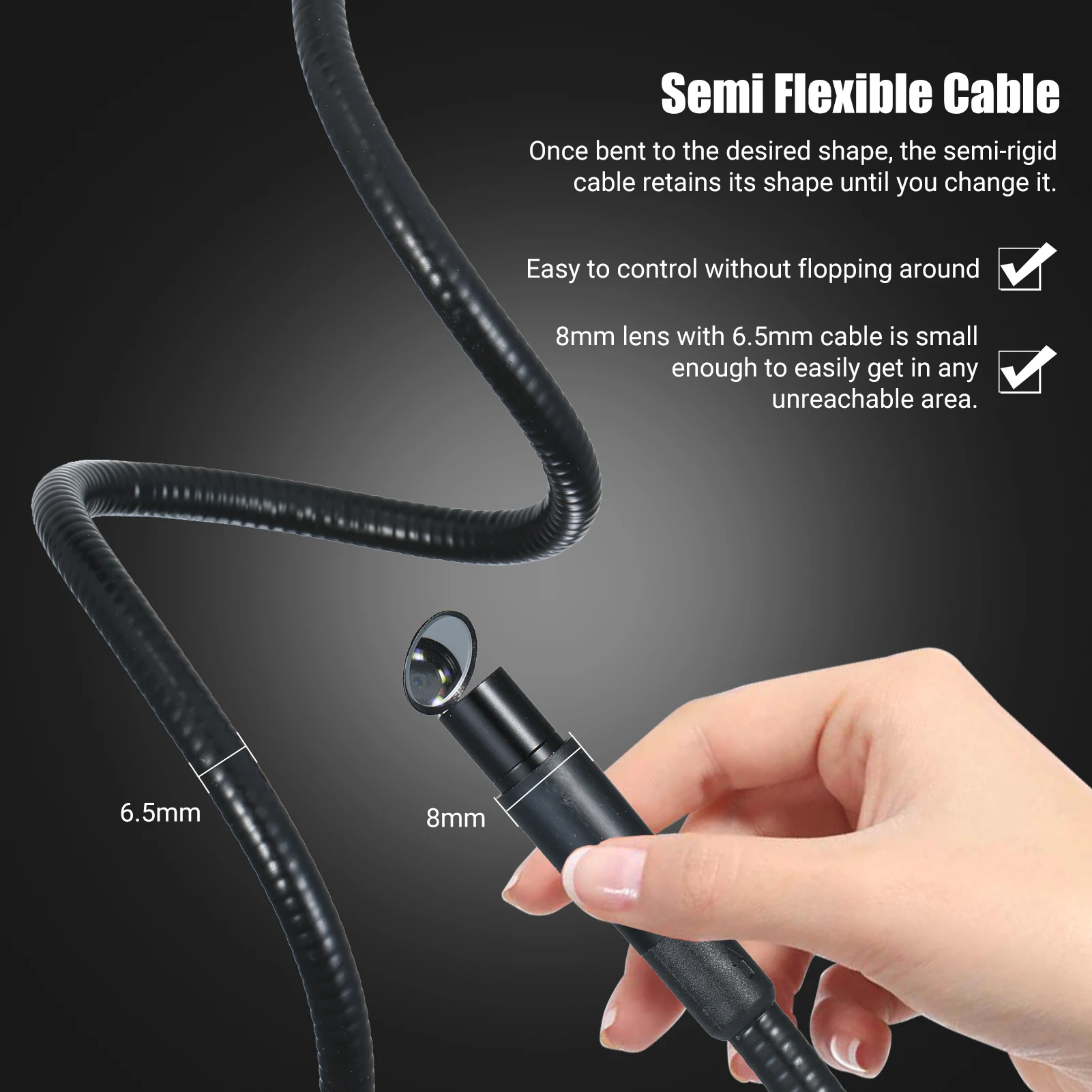 WiFi Industrial Endoscope 1080P HD Digital Borescope IP67 Waterproof Video Inspection Camera 2.78-feet Semi Rigid Snake Camera
WiFi Industrial Endoscope 1080P HD Digital Borescope IP67 Waterproof Video Inspection Camera 2.78-feet Semi Rigid Snake Camera