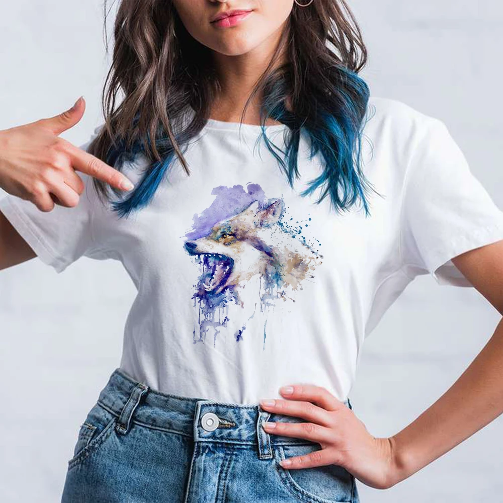 2021 Wolf Women T-shirt Animation White Vetement Short Sleeve Dragon And Wolf Printed T Shirt Summer Exquisite O-Neck Tshirt 
2021 Wolf Women T-shirt Animation White Vetement Short Sleeve Dragon And Wolf Printed T Shirt Summer Exquisite O-Neck Tshirt