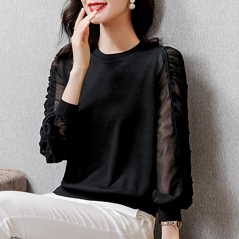 Long-sleeved t-shirt bottoming shirt ladies spring 2021 new style tops fashion black
Long-sleeved t-shirt bottoming shirt ladies spring 2021 new style tops fashion black
