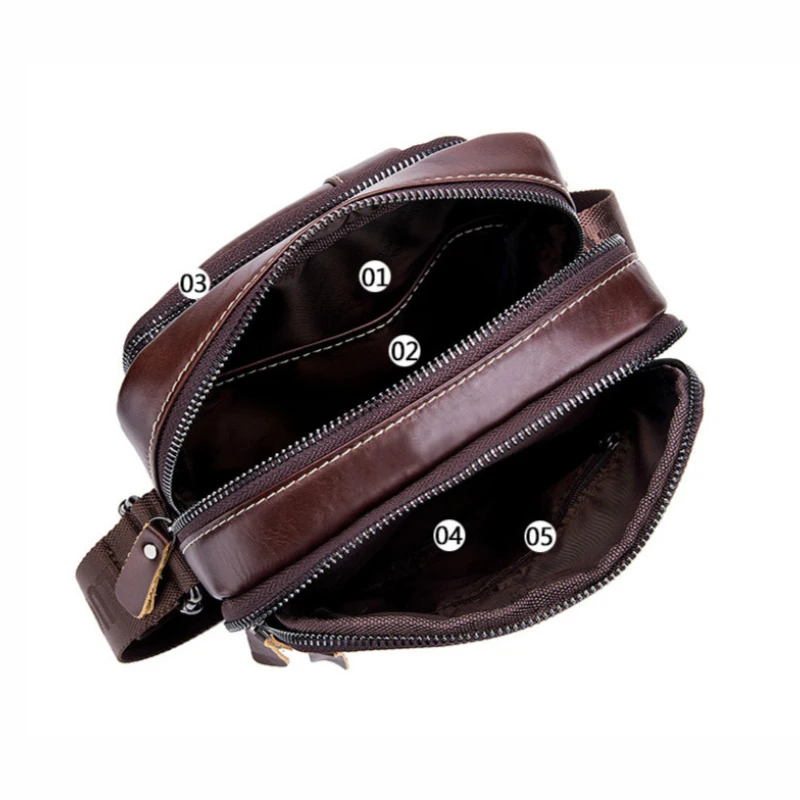 

Laoshizi Genuine Leather Shoulder Bag Men Crossbody Bags Small Famous Brand Designer Male Messenger Bags Men Handbag