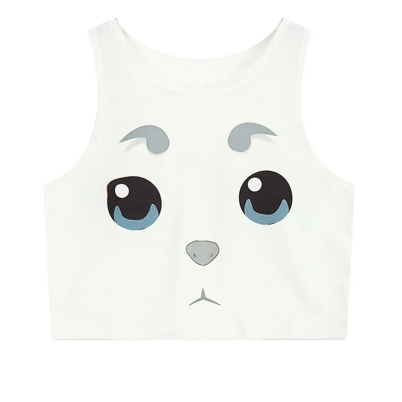 2019 Summer Harajuku Sexy Girls Cosplay Costume Crystal Crop Tops Vest Tank Shirt | Женская одежда
